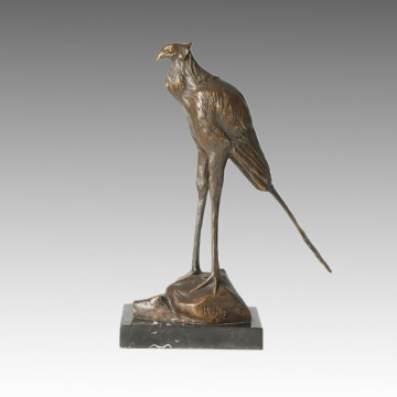 Tier Bronze Skulptur Vogel Schnitzen Handwerk Messing Statue Tpal-158